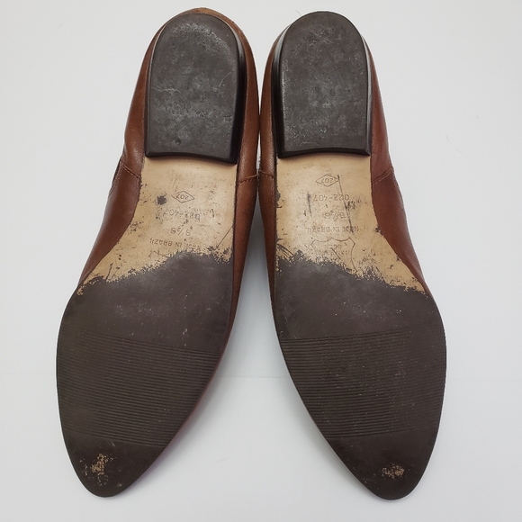 Europrep Brown Leather Pointy-Toe Ankle Booties Size 8.5 - Picture 8 of 13